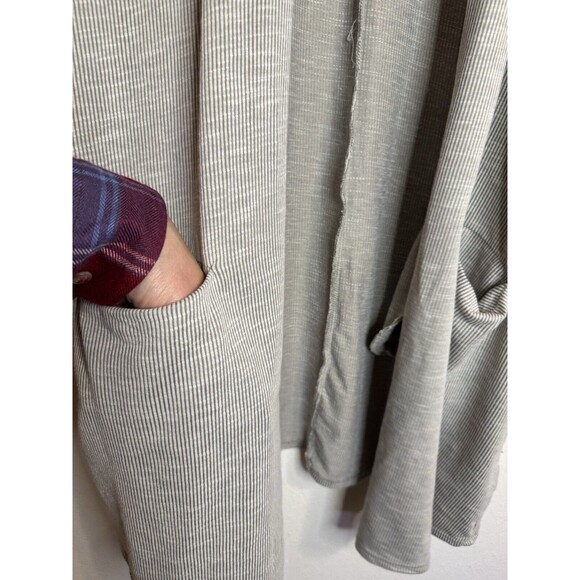 Anthropologie Donni Cardigan Womens OSFA Ribbed Stripe Open Front Jacket Pockets - Picture 3 of 8